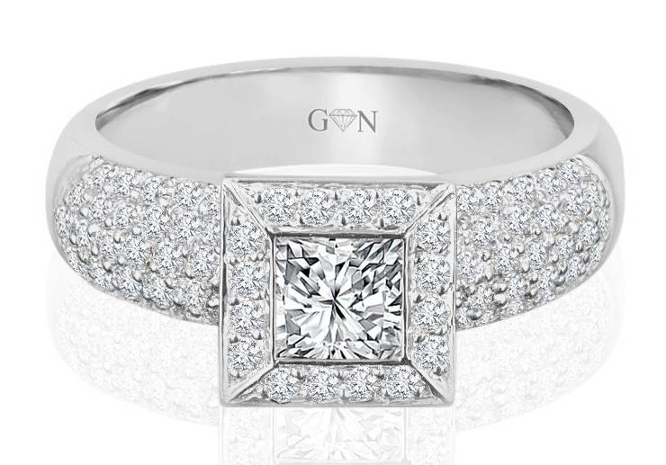 Ladies Halo Design Engagement Ring - R1030 - GN Designer Jewellers
