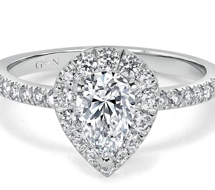 Ladies Halo Design Engagement Ring - R1031 - GN Designer Jewellers