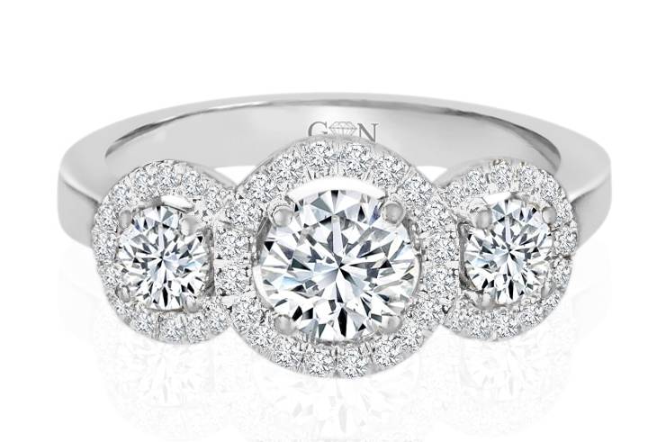 Ladies Halo Design Engagement Ring - R1053 - GN Designer Jewellers