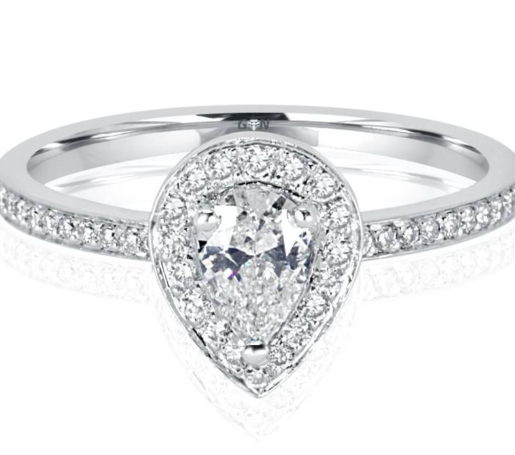 Ladies Halo Design Engagement Ring - R1054 - GN Designer Jewellers