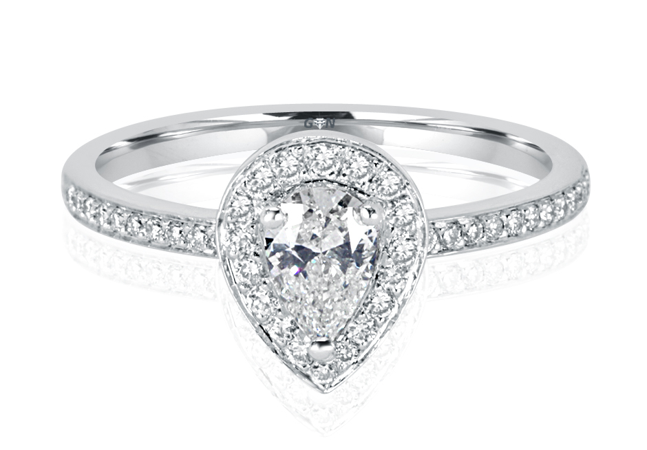 Ladies Halo Design Engagement Ring - R1054 - GN Designer Jewellers
