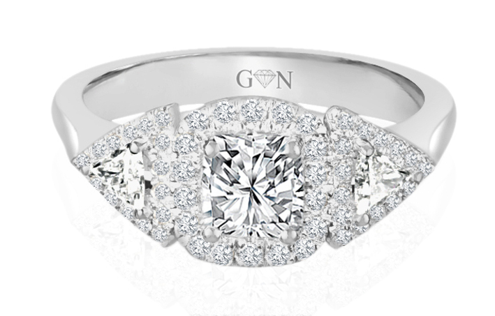 Ladies Halo Design Engagement Ring - R1079 - GN Designer Jewellers