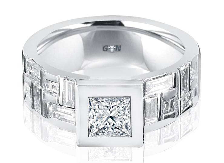 Ladies Multi Set Engagement Ring R10891 - GN Designer Jewellers