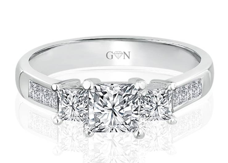Ladies Three Stone Design Engagement Ring - R467 - GN Designer Jewellers