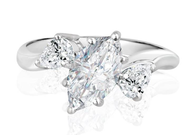 Ladies Three Stone Design Engagement Ring - R504 - GN Designer Jewellers