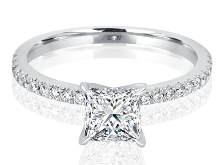 Ladies Solitaire Multi Band Engagement Ring - R510 - GN Designer Jewellers