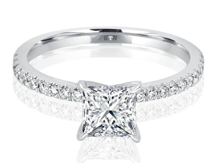 Ladies Solitaire Multi Set Engagement Ring - R501 - GN Designer Jewellers