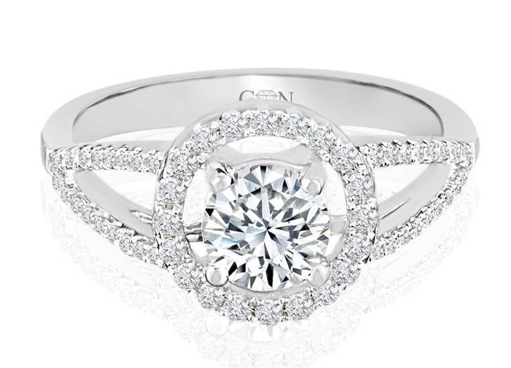 Ladies Halo Design Ring Engagement - R529 - GN Designer Jewellers