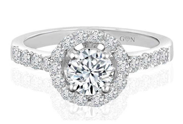 Ladies Halo Design Engagement Ring - R532 - GN Designer Jewellers