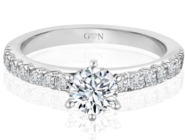 Ladies Multi Set Engagement Ring - R535 - GN Designer Jewellers