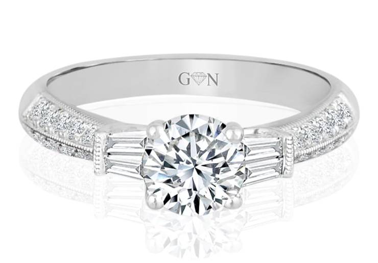 Ladies Multi Set Engagement Ring - R537 - GN Designer Jewellers