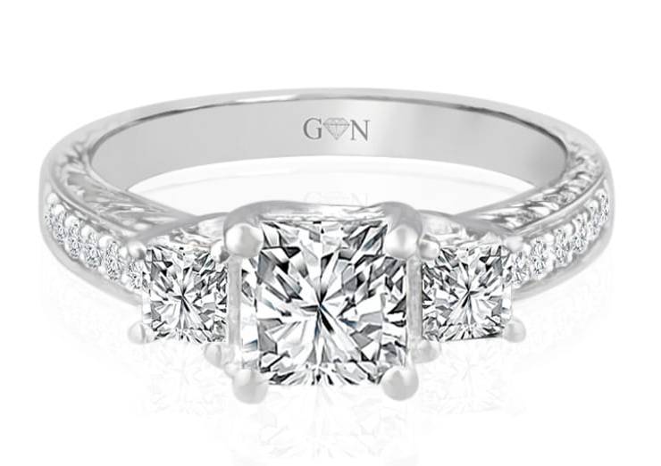 Ladies Three Stone Design Engagement Ring - R538 - GN Designer Jewellers