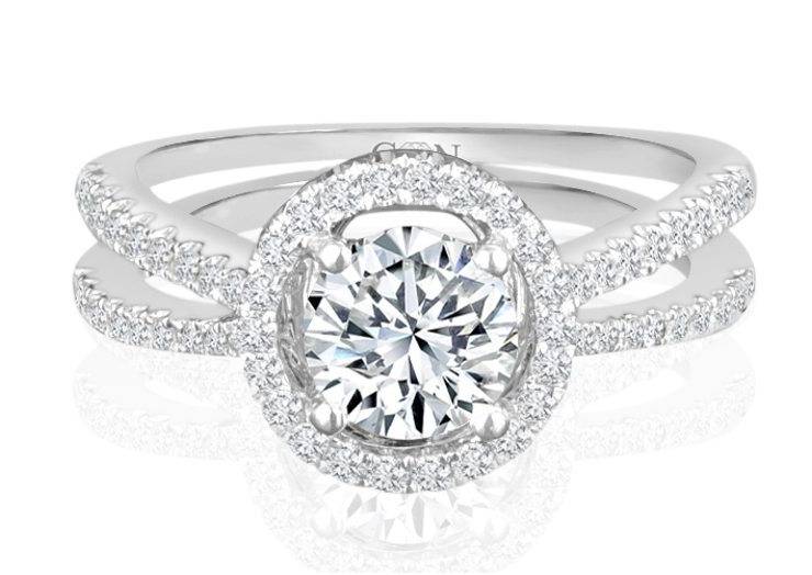 Ladies Halo Design Engagement Ring - R539 - GN Designer Jewellers