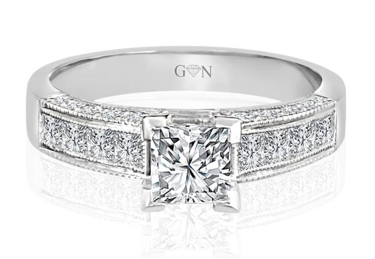 Ladies Multi Set Engagement Ring - R544 - GN Designer Jewellers