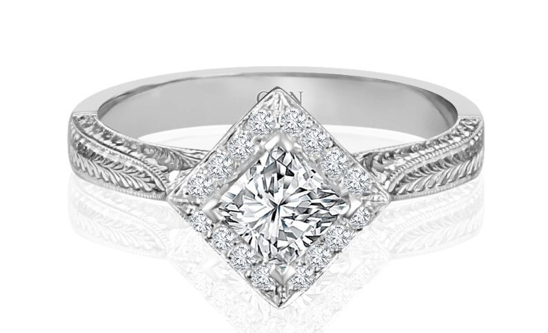 Ladies Halo Design Engagement Ring - R57 - GN Designer Jewellers