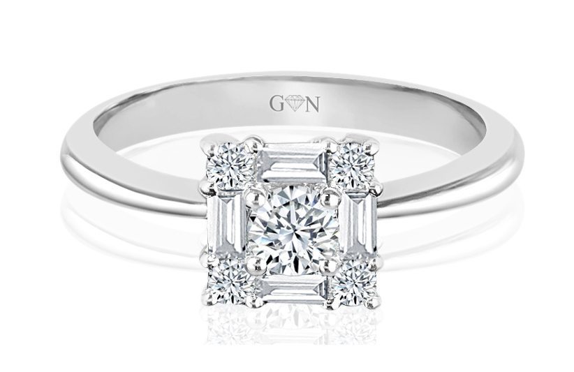 Ladies Halo Design Engagement Ring - R620 - GN Designer Jewellers