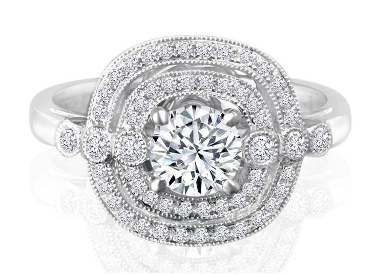 Ladies Halo Design Engagement Ring - R622 - GN Designer Jewellers