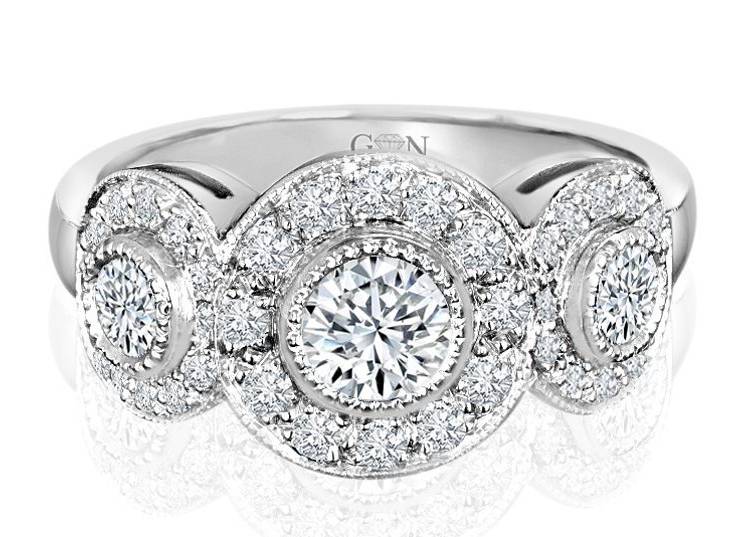 Ladies Halo Design Engagement Ring - R626 - GN Designer Jewellers