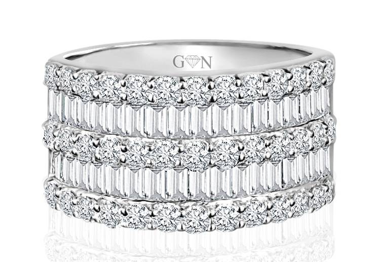 Ladies Multi Set Design Celebration Ring - R645 - GN Designer Jewellers