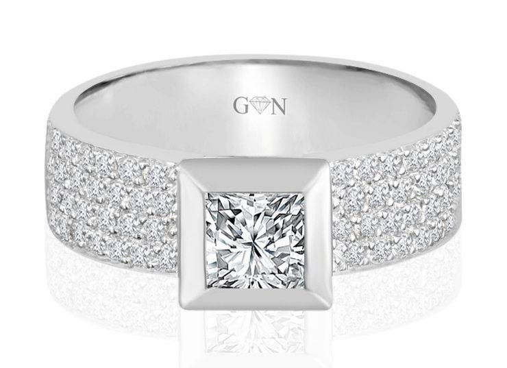 Ladies Halo Design Engagement Ring - R667 - GN Designer Jewellers