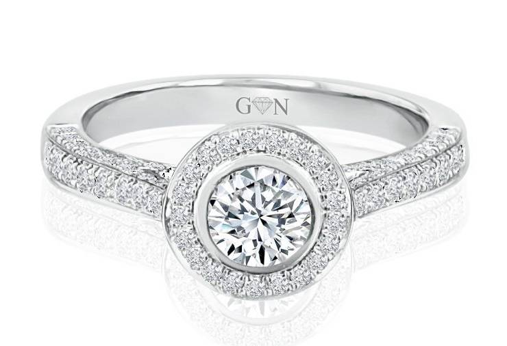 Ladies Halo Design Engagement Ring - R680 - GN Designer Jewellers
