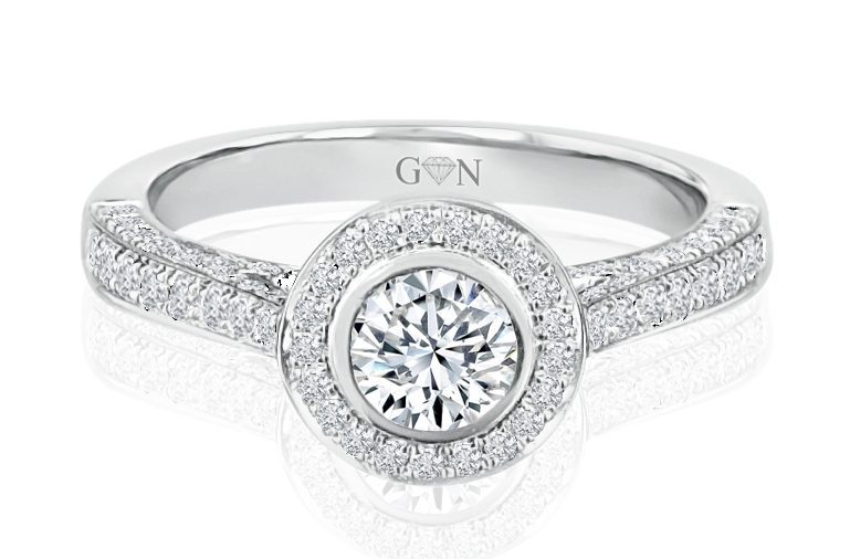 Ladies Halo Design Engagement Ring - R680 - GN Designer Jewellers