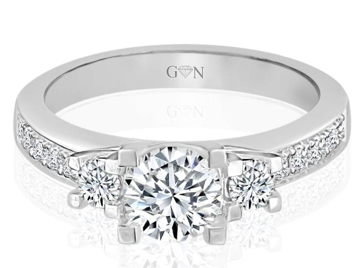 Three Stone Design Engagement Ring - R685 - GN Designer Jewellers