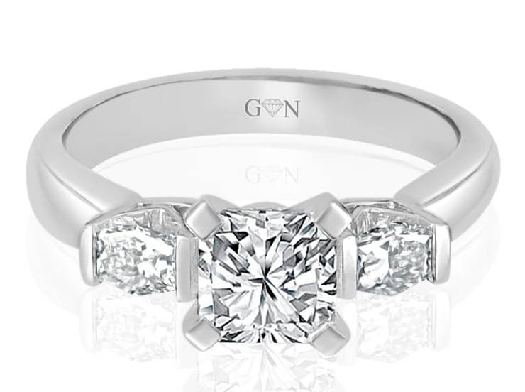 Three Stone Design Engagement Ring - R686 - GN Designer Jewellers