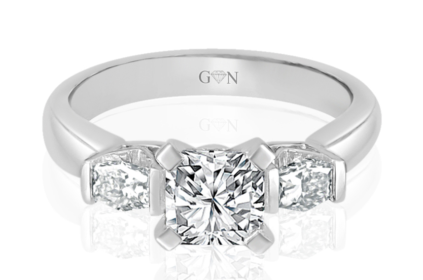 Three Stone Design Engagement Ring - R686 - GN Designer Jewellers