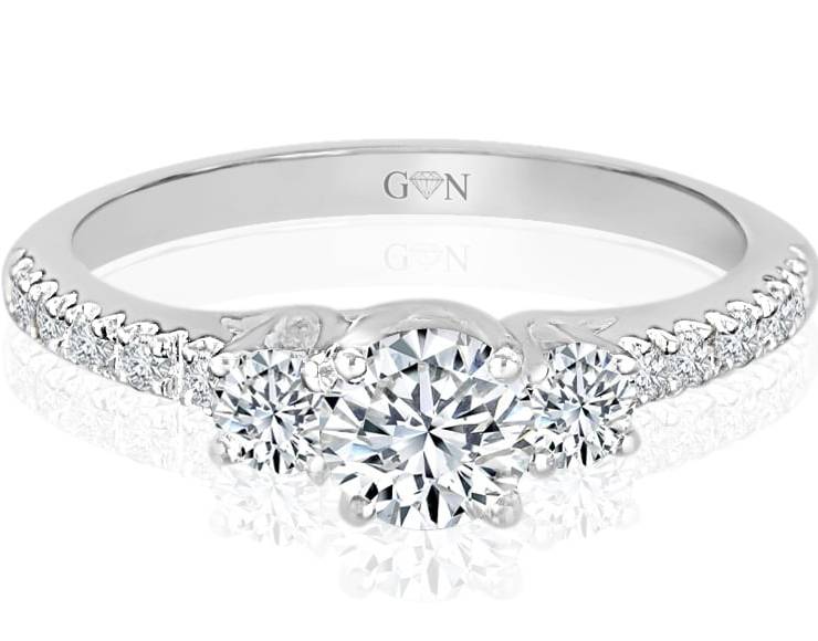 Three Stone Design Engagement Ring - R691 - GN Designer Jewellers