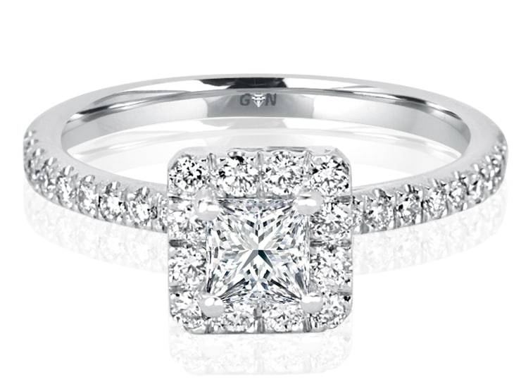 Ladies Halo Design Engagement Ring - R710 - GN Designer Jewellers