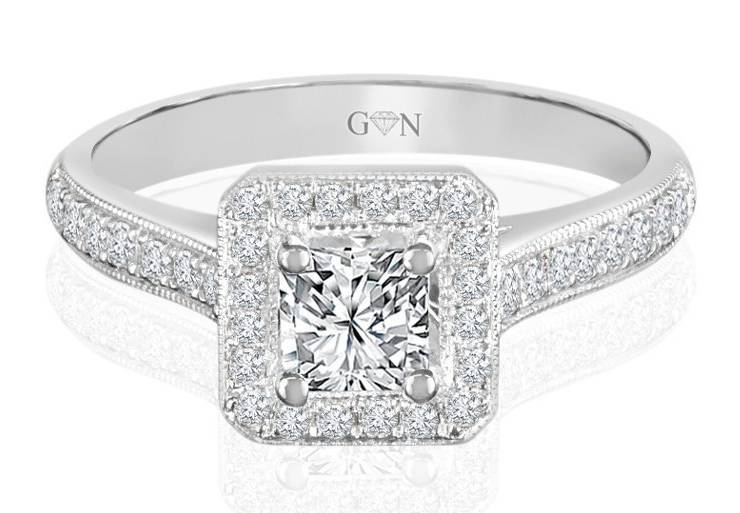 Ladies Halo Design Engagement Ring - R728 - GN Designer Jewellers
