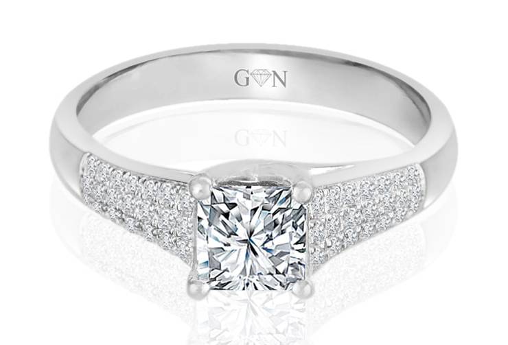 Ladies Multi Set Engagement Ring - R735 - GN Designer Jewellers