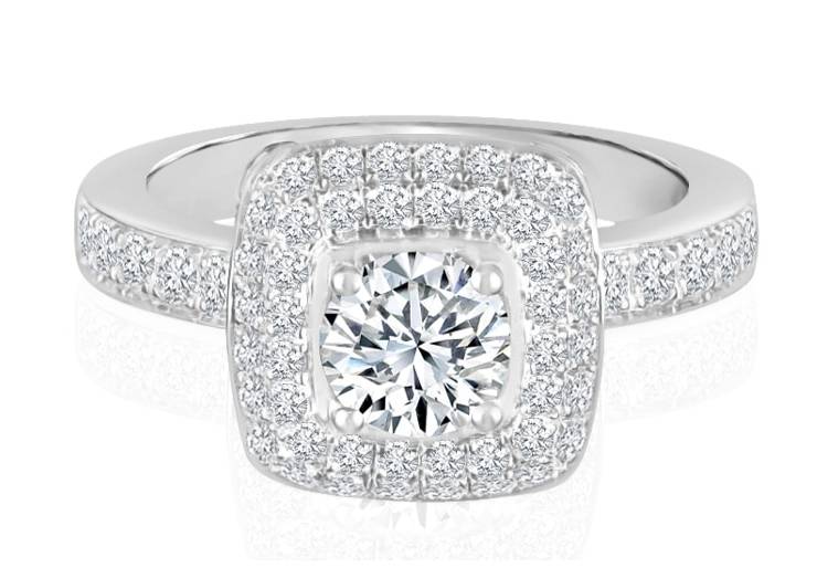 Ladies Halo Design Engagement Ring - R737 - GN Designer Jewellers