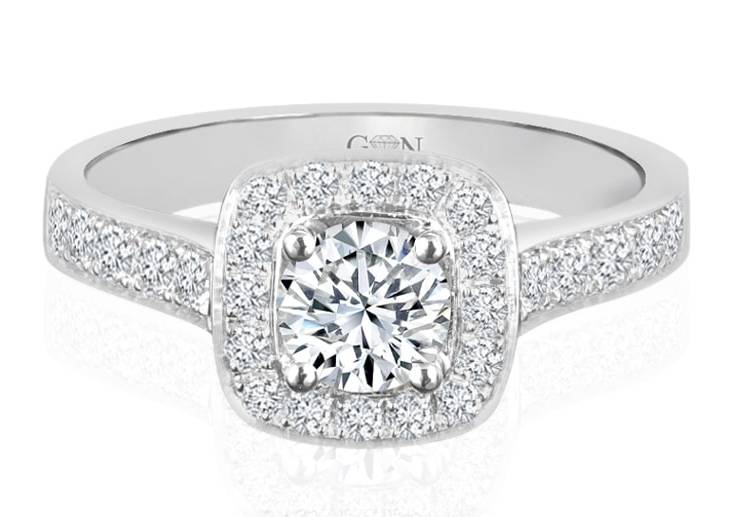 Ladies Halo Design Engagement Ring - R742 - GN Designer Jewellers