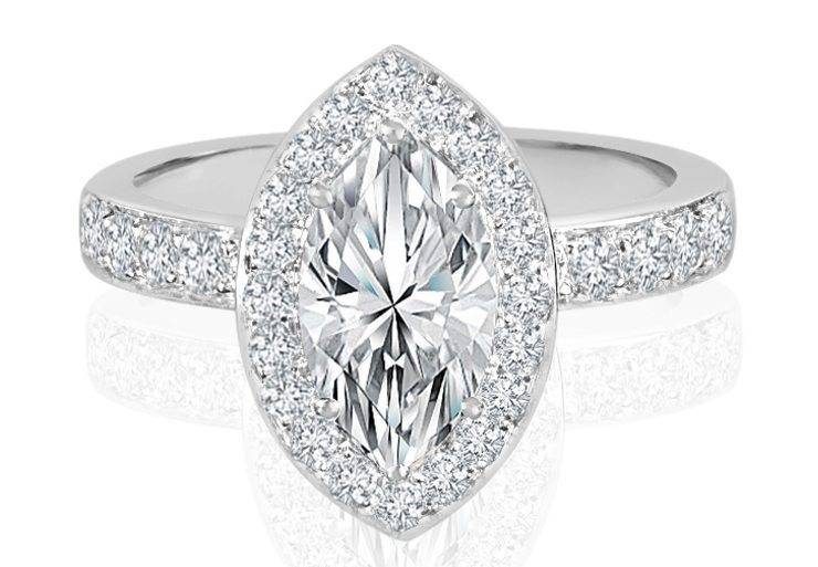 Ladies Halo Design Engagement Ring - R762 - GN Designer Jewellers