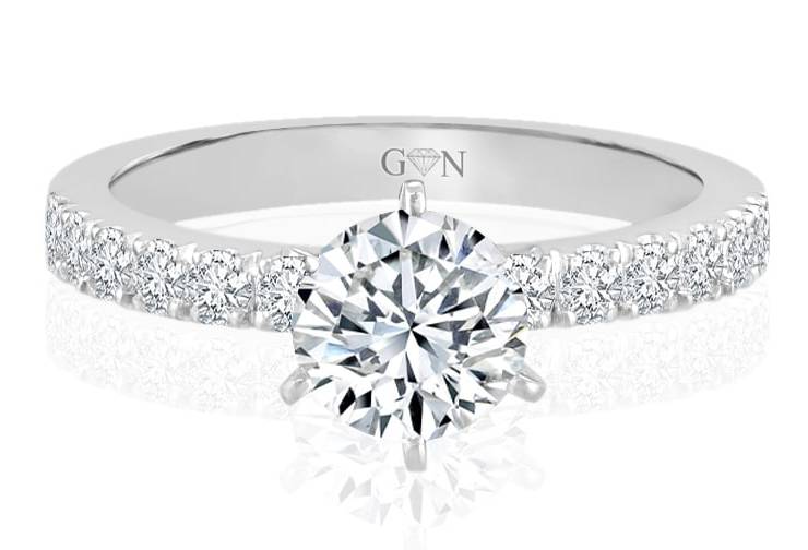 Ladies Multi Set Engagement Ring - R765 - GN Designer Jewellers