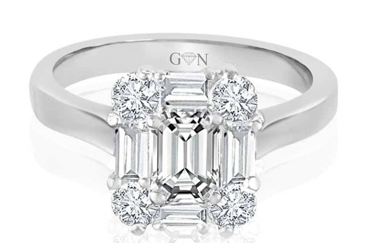 Ladies Halo Design Engagement Ring - R770 - GN Designer Jewellers