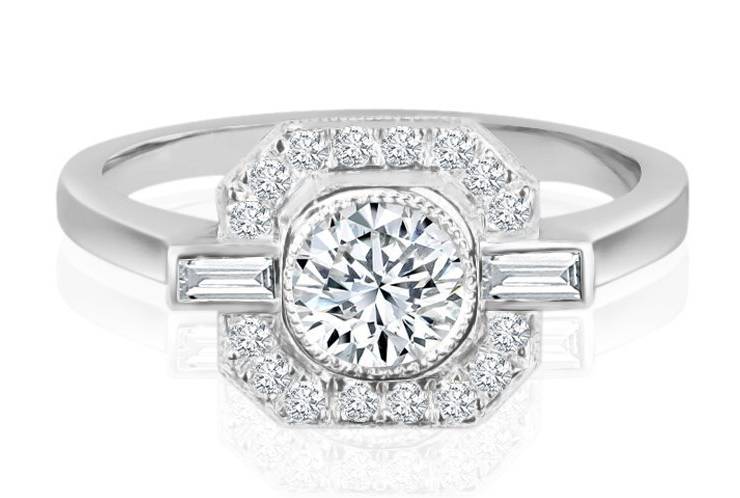 Ladies Halo Design Engagement Ring - R805 - GN Designer Jewellers