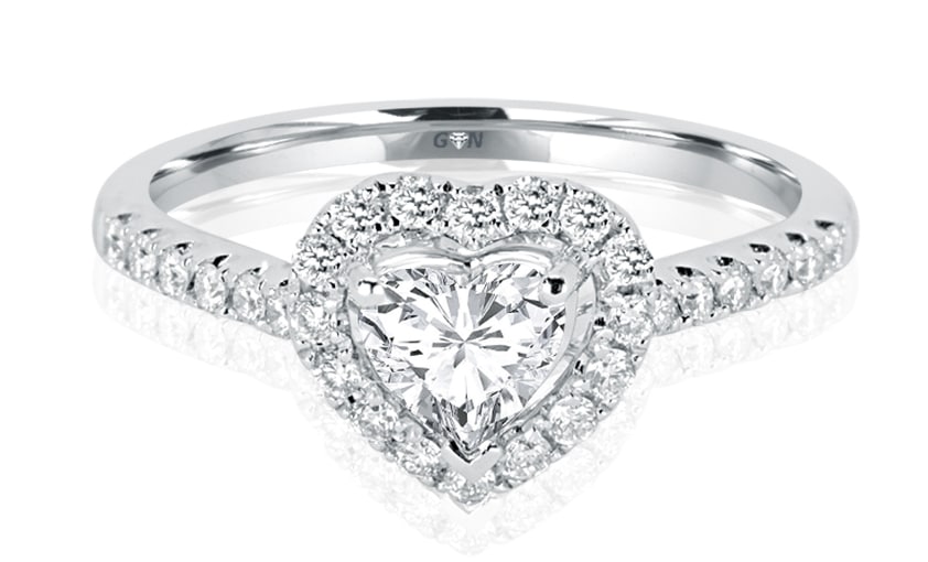 Ladies Halo Design Engagement Ring - R832 - GN Designer Jewellers