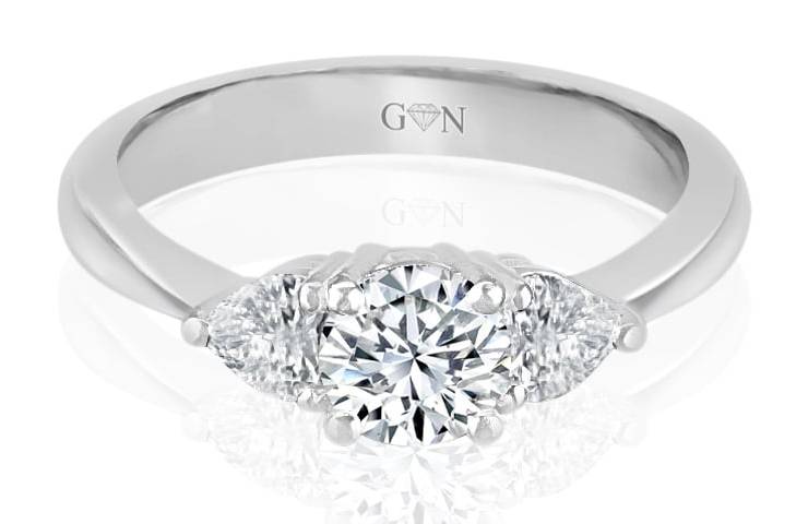 Ladies Three Stone Design Engagement Ring - R835 - GN Designer Jewellers