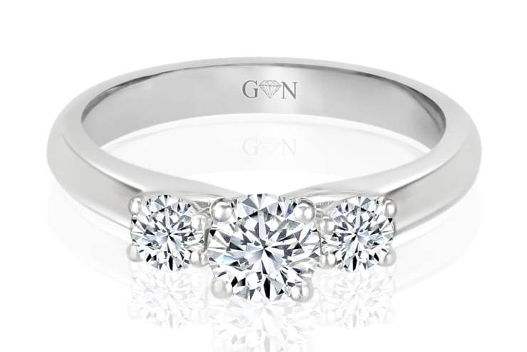 Three Stone Design Engagement Ring - R838 - GN Designer Jewellers