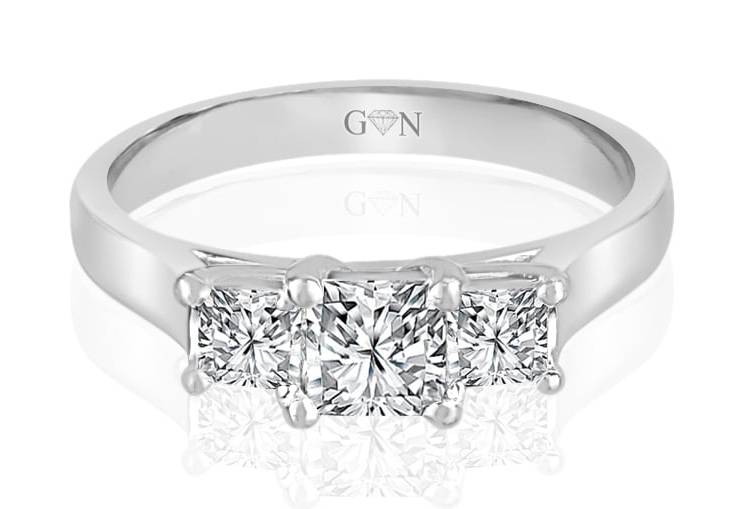 Three Stone Design Engagement Ring - R840 - GN Designer Jewellers