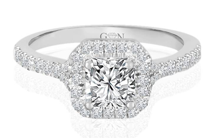 Ladies Halo Design Engagement Ring - R841 - GN Designer Jewellers