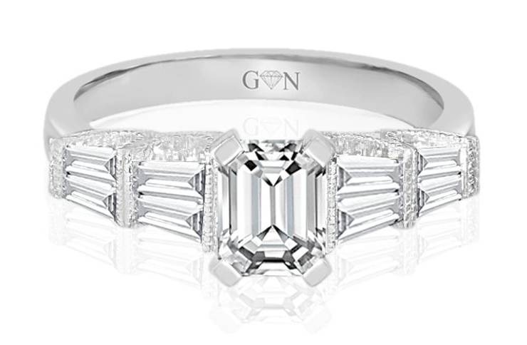 Ladies Multi Set Engagement Ring - R851 - GN Designer Jewellers