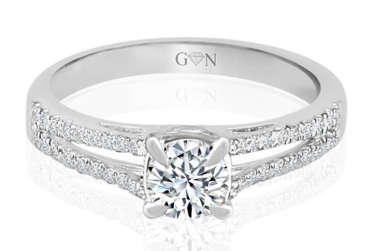 Ladies Multi Set Engagement Ring - R854 - GN Designer Jewellers