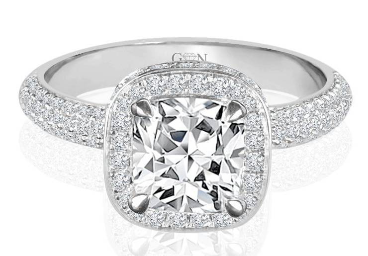 Ladies Halo Design Engagement Ring - R861 - GN Designer Jewellers