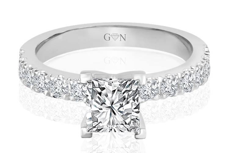 Ladies Multi Set Engagement Ring - R869 - GN Designer Jewellers