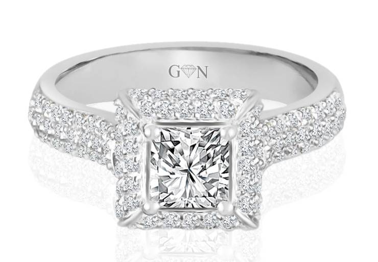 Ladies Halo Design Engagement Ring - R880 - GN Designer Jewellers