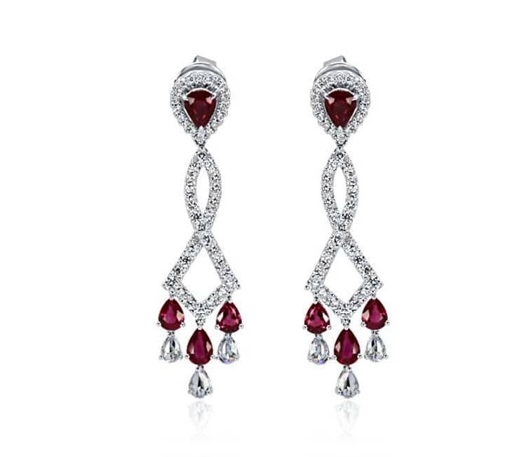 Ladies Diamond Earrings - DE82 - GN Designer Jewellers